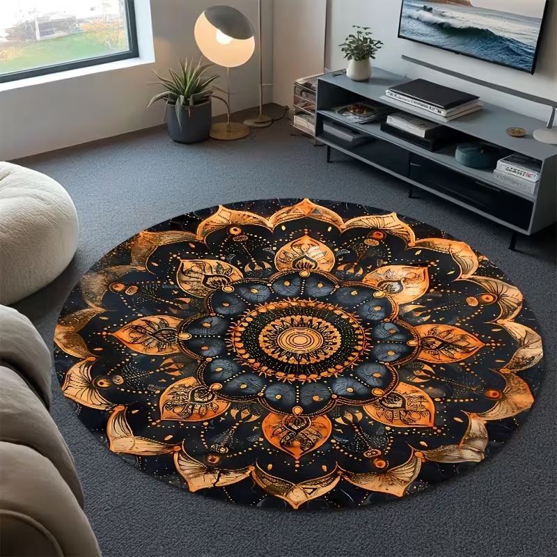 Wholesale Commercial Printing - Luxury Boho Mandala Round Rug Visual