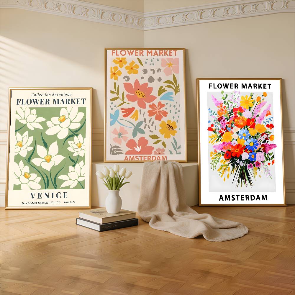 Commercial Printing Market - Flower Market Wall Art Colorful Premium