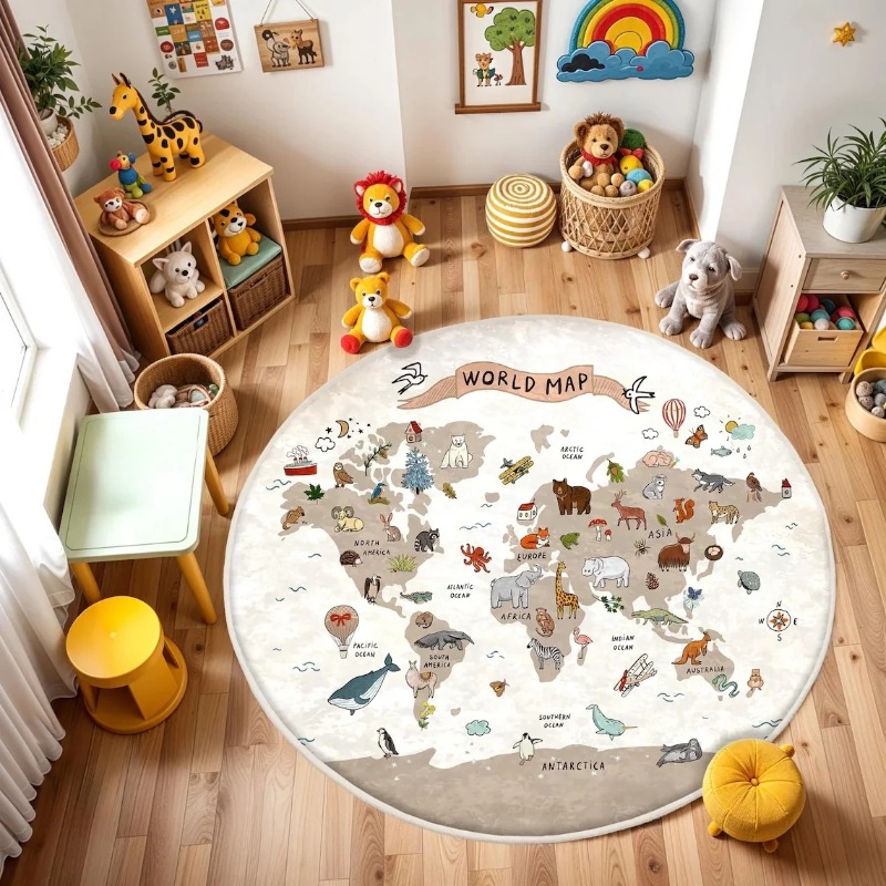 Wholesale Commercial Printing - Children's Play Round Floor Mat Animal