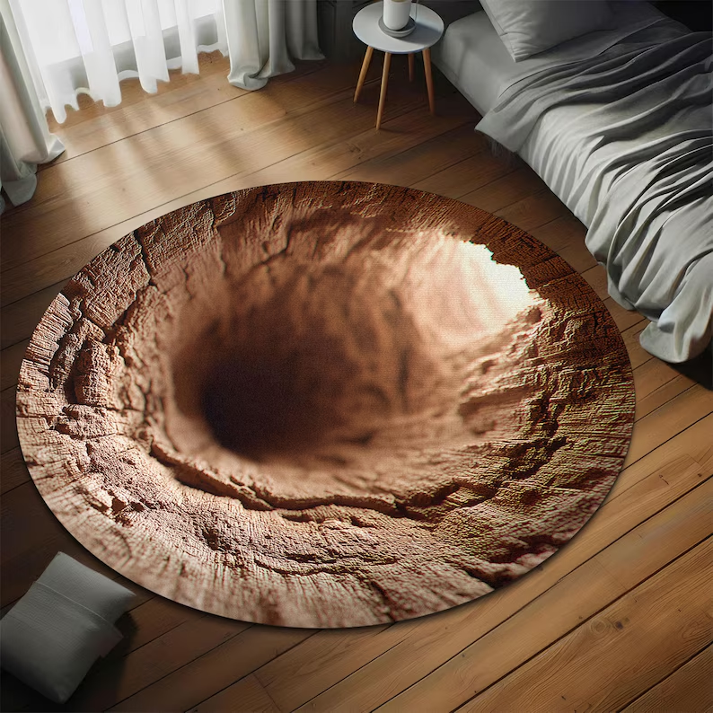 3D Mountain Hole Printed Rug M - Wholesale Commercial Printing recension och pris