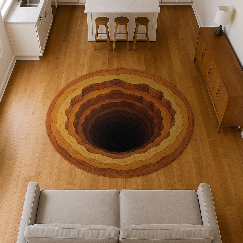 3D Mountain Hole Printed Rug M - Wholesale Commercial Printing recension och pris