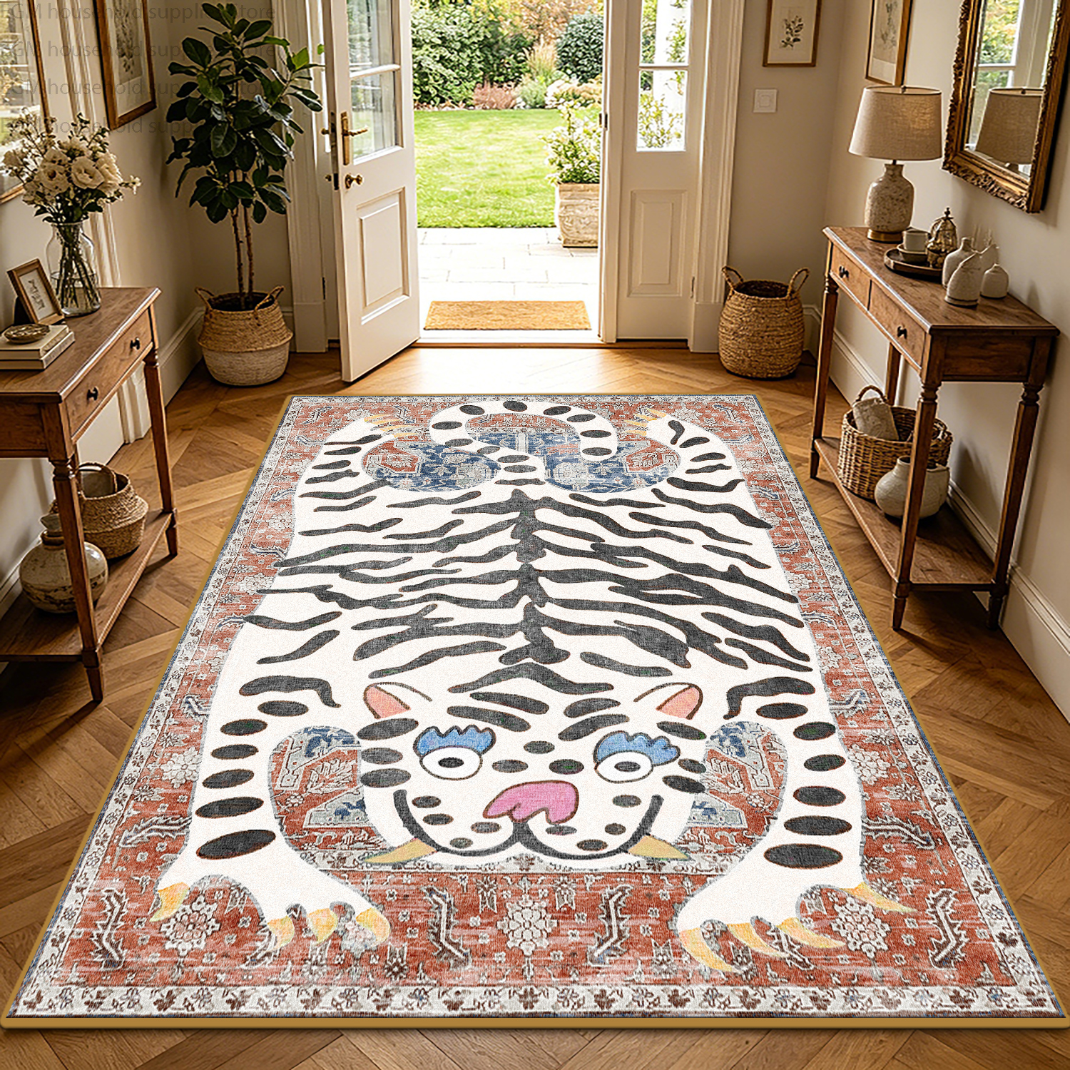 Boho Tiger Print Retro Carpet  - Wholesale Commercial Printing recension och pris