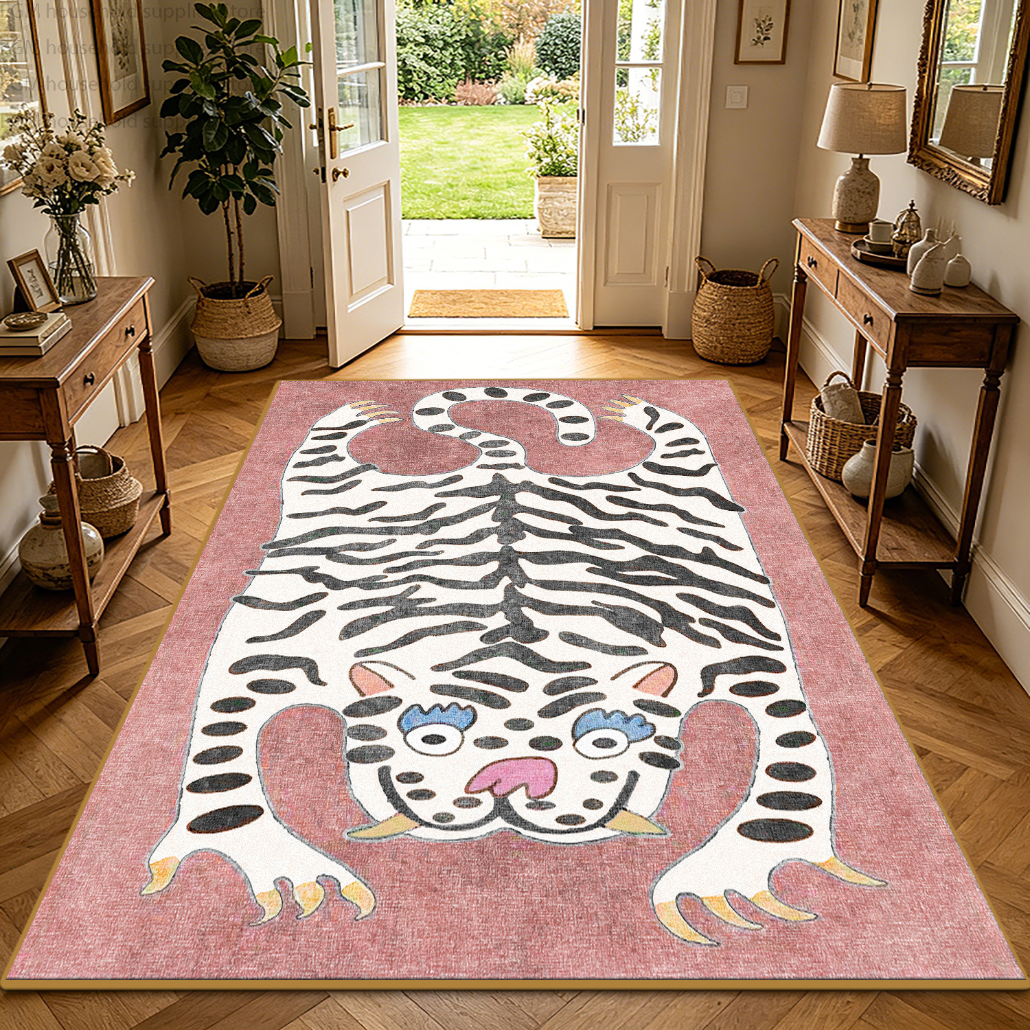 Boho Tiger Print Retro Carpet  - Wholesale Commercial Printing recension och pris