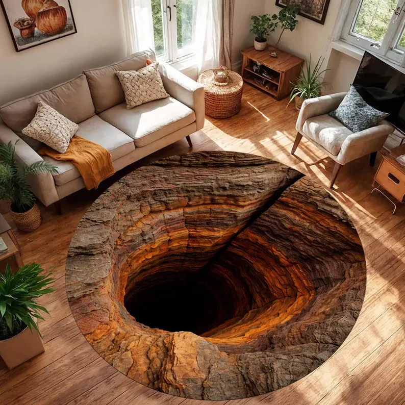 3D Vortex Round Rug Depth Illu - Wholesale Commercial Printing recension och pris